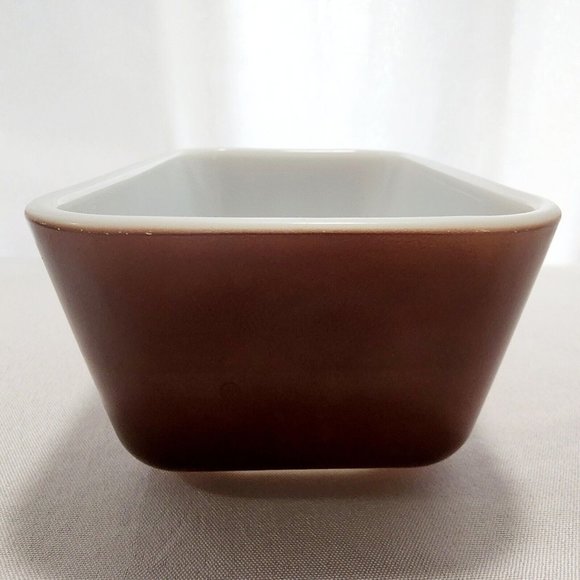 Pyrex Old Orchard Brown 1.5 pint Refrigerator Dish 0502 small glass loaf pan - Picture 3 of 8